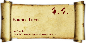 Hadas Imre névjegykártya